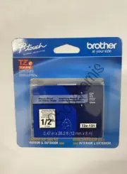 Genuine Brother P-Touch Label Maker Tape 1/2” (12mm) X 26.2” Black On Clear New