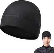 Generic Hard Hat Liner Winter | Women's Black Polar Fleece Beanie Hat for Skiing, Running, Cycling