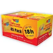Large Hand & Body Warmers - Up to 18 Hours of Heat, Super Long Lasting 45 pack
