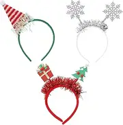 [Bipl] 3 Rolls Christmas Antlers Christmas Headband, Christmas Decoration Headpiece, Christmas Tree Snowflake Headband, Christmas, Christmas Party Headpiece, for Children and Adults