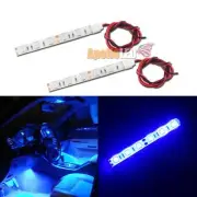 2pcs Blue 6-5050-SMD LED Car Strip Lights For DIY Interior Exterior Car Mods Use