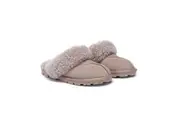 AUSTRALIAN SHEPHERD UGG Slippers Double Faced Sheepskin Wool Waffle Curly Dawn Pink