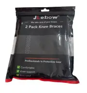 JLebow 2 Pack Knee Braces Compression Sleeves Black XL Total Of 2 Braces NEW E23