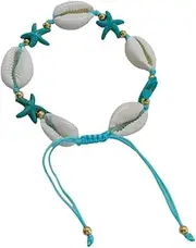[Xiao Hua] Shell Woven Bracelet Anklets for Women Boho Anklet Bracelet Beach Foot Jewelry for Party(Style F), 7.48-12.59inch, shell