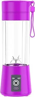 Meichoon Portable Blender Cup USB Personal Juice Mug 6 Blades with Strainer 400ml/14.1oz for Smoothie Juice Vegetable Juice Milkshake LB33 Purple