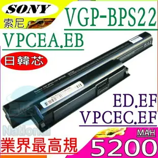 Sony 電池- VGP-BPS22，VPC-2S1E/B，VPC-EA31EG/BI，VPC-EA32EH，VPC-EA35FG/L，VPC-EA36FG/B，VPC-EA37EC/P，VPC-EA3BGN/BI，VPC-EB13FG，VPC-EB15FG，VPC-EB15FM/BI，VPC-EB15FM/T，VPC-EB15FW，VPC-EB15GB，VPC-EB17FG，VPC-EB17FW，VPC-EB18EC，VPC-EB18EC/T，VPC-EB18EC/WI，VPC-EB1A