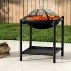 Fire Pit Charcoal BBQ Cooking Grill Outdoor Camping Fireplace Steel