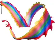Rainbow Dragon Strip Square Fitness Dance Dragon Streamer Stage Performance Prop Set for Beginners Adult