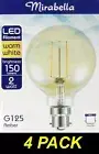 4 x 2W LED Amber Vintage Filament Light Globes Bulbs B22 Bayonet G125 Sphere