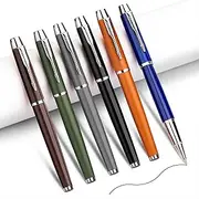 YONCOUX 6-pcs Luxury Metal Fine Point Ballpoint Pen, Personalized Vintage Colored Pen Holders, Best Ball Pen Gift Set For Men & Women Gift Set, Office Supplies, Nice Pens (6-pcs Pens)