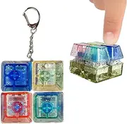 Tomedeks Keyboard Fidget Toy for Adults, Pastel Key Ring, Switch, Keycap, Key Ring, Colourful Fidget Keyboard, Clicker, Mechanical Switch, Stress Relief, DIY Button (Roundness