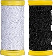 Shirring Elastic for Sewing, Elastic Thread, Shearing Elastic, Black and White (Set of 2 x 20m)