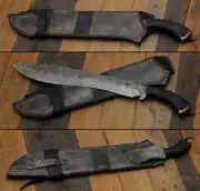 CUSTOM HANDMADE STEEL HUNTING MACHETE SWORD VIKING MACHETE WOOD HANDLE&SHEATH
