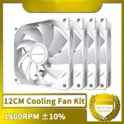 1800RPM 4PIN PWM White 12cm Computer Case Cooling System Fan Silent CPU Cooler