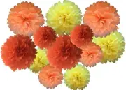 Pack of 12 Mixed 8" and 10" Tissue Paper Pompom Pom Pom Hanging Flower Balls Gar