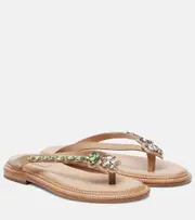 [Simone Rocha] Simone Rocha Embellished leather thong sandals AU 8 beige