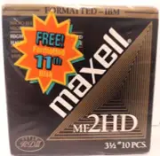 Maxell MF 2HD Apple MACINTOSH Formatted Floppy Disks 3.5"- NOS NEW & SEALED 10pk
