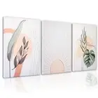 Boho Wall Art | Botanical Boho Decor | 3 piece wall art on Canvas 12x16| Home...