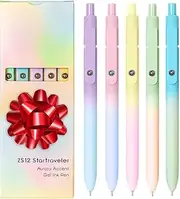 Hapikalor Gel Pens, Birthday Gifts for Women, Teen Girl Gifts Preppy Stuff, Black Ink Pens for Journaling Note Taking, School Supplies for Teen Girls, Gifts for 4-12 Year Old Girl (5 Pcs Gradient)