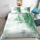 Green Contract Gap Hillside 3D Quilt Duvet Doona Cover Set Pillow case Print