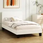 Oikiture Bed Frame King Single Size Boucle Beds Wooden Slats