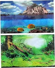 BESPORTBLE Aquarium Background Poster for Fish Tanks Decorative Plants Wall Decals Backdrop Removable Decorative Wallpaper for Smooth Surfaces