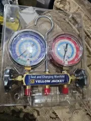 Yellow Jacket 41712 2-Valve Series 41 Test/Charging Manifold, Gauges