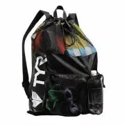 NWT TYR Alliance Big Mesh Mummy Backpack Black Swim Gym Workout Gear 40L