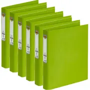 Marbig Ring Binder File Folder PE 25mm 2D A4 Lime Green Box 6