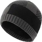 [Generic] Hat Chin Straps Hat Plaid Knitted Hat Beanie Hat for Men & Women Ear Hat Thickened Outdoor Hat Toddler Winter Hat