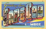 CAPE COD , MASSACHUSETTS "GREETINGS" Fridge Magnet