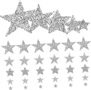 EPIGEIST 50Pcs Glitter Star Iron Patches Decorative Clothing Appliques Embroidered Iron Decors for Bags Hats Clothes Repair DIY Craft Projects Various