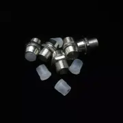 50 x 5mm Round LED Light Holder Copper Metal Bezel Panel Display Silver Base