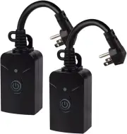Outdoor Smart WiFi Plug, HBN Heavy Duty Wi-Fi Timer with One Grounded Outlet.