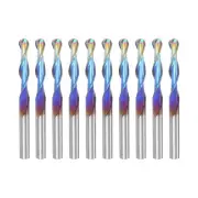 10pcs Ball Nose End Mills 1/8" Solid Carbide Blue Nano Coated CNC Router Bits