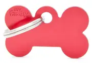 My Family Basic Bone Pet Tag Collar Accessory Red - 3 Sizes