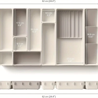 1 Set Creative Folding Plastic Drawer Organizer-Kitchen Utensil Storage and Vers