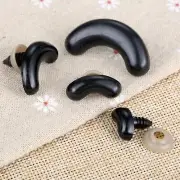 1 Set Doll Stud Black Bent Safety Nose Stuffed Animal Puppet Bear with Washers