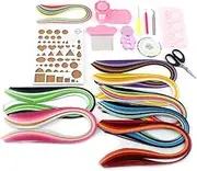 Respicefinem 960 Strips 3mm Paper Quilling DIY Craft Kit with Board Mould Crimper Comb Tools and 18pcs 3mm 5mm Wide Almighty Derivative Paper Tool Set (3mm)
