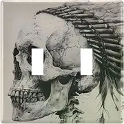 AIXIWAWA Switch Plate Chief Skull Print, 1 Pack Home Decor Wall Plates 3-gang with Screw Size 6.37x4.48x0.27 in
