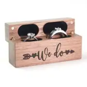 Wedding Ring Box Gift – Slim Vintage Wooden Ring Box for Proposal We Do