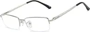 Half Rimless Metal Eyewear Frames Blue Light Blocking Transparent Lens Business Glasses