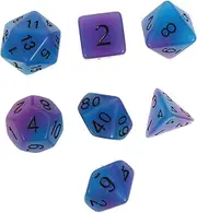 OFFIGAM 7PCS Luminous Two Color Multi Sided Dice for Games Lightweight Dices for Halloween and Gatherings Fun Decorative Game Props