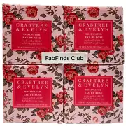 4x Crabtree & Evelyn Rosewater Bar Soap Triple Milled