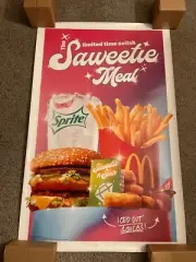 McDonalds 2021 Promotional Saweetie UNUSED WINDOW DECAL Poster 54”x 36”