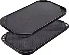 Nonstick Griddle Grill Pan, Pro-Grid Reversible Grill & Griddle Pan, Two Burner