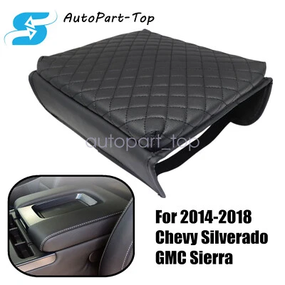 Console Lid Arm Rest Protect Cover Elbow Pillow For 2014-2018 Silverado Sierra