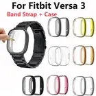 Band Strap+Case For Fitbit Versa 3 Full Cover Replacment Metal Stainless Steel