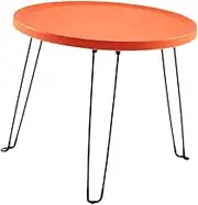 Fonowx Foldable Round Table Camping Table Outdoor Dining Furniture Picnic Desk for Camping Outdoor Sports Travel Picnic Fishing, Orange
