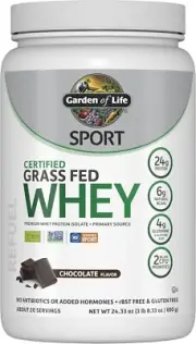 Sport Certified Grass Fed Clean Whey Protein Isolate, Chocolate, 23.7oz (1lb ...